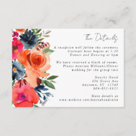 Cartão De Informações Azul-Vibrante Vermelho Cor-de-laranja Vermelho Bot