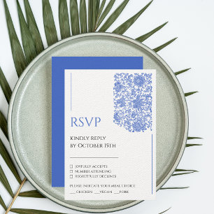 Cartão De Informações Azulejo Chinoiserie Blue Floral Regence RSVP