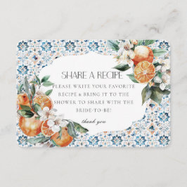 Cartão De Informações Azulejo da Toscana Itália Compartilha uma Receita 