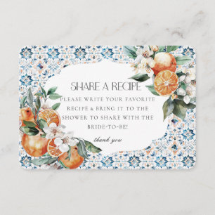 Cartão De Informações Azulejo da Toscana Itália Compartilha uma Receita