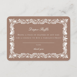 Cartão De Informações Azulejo Mocha Brown Talavera Fralda Raffle Inserçã