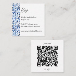Cartão De Informações Azulejos italianos mediterrânicos RSVP