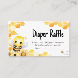 Cartão De Informações Babee Bee Chá de fraldas Raffle