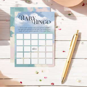 Cartão De Informações Baby Bingo Cloud Nine Pastel Chá de fraldas