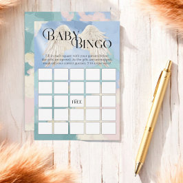 Cartão De Informações Baby Bingo Heaven Enviado Chá de fraldas Pastel