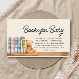 Cartão De Informações Baby Books & Brunch Neutral Shower Books for Baby