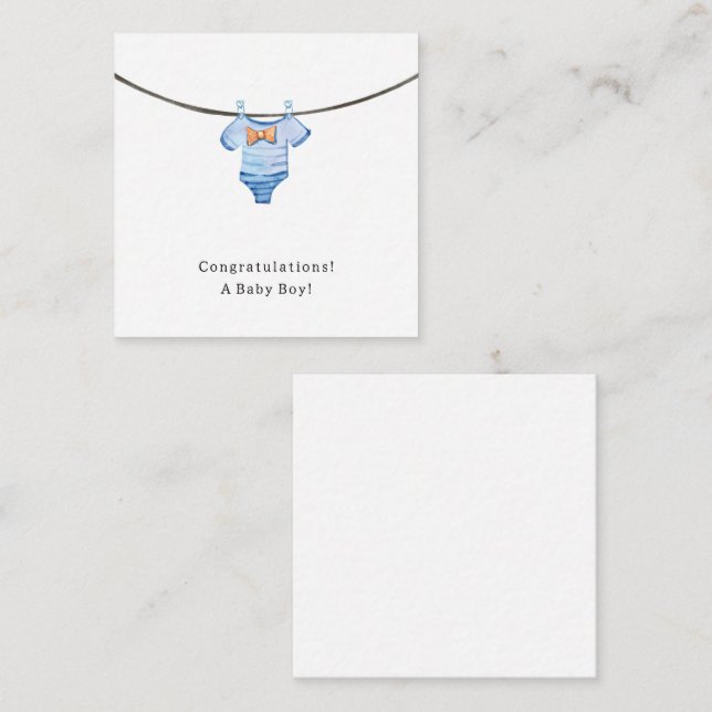Cartão De Informações Baby Boy Congratulations Newborn Birth Card (Frente/Verso)