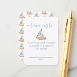 Cartão De Informações Baby Boy Sail Shower Diaper Raffle Card