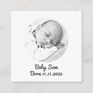 Cartão De Informações "Baby Enclosure Card - Personalizar foto e nome"