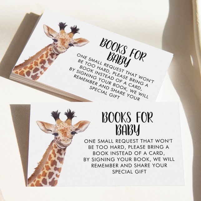 Cartão De Informações Baby Giraffe Safari Pedido de Livro (Criador carregado)
