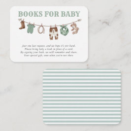 Cartão De Informações Baby Green Little Cowboy Books for Baby
