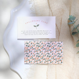 Cartão De Informações Baby In Bloom Heart Plant Chá de fraldas Enclosure