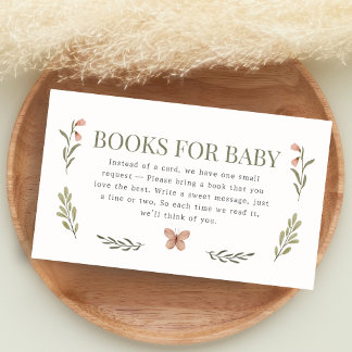 Cartão De Informações Baby in Bloom Wildflower Shower Books for Baby