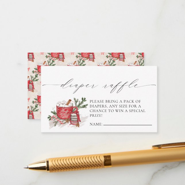 Cartão De Informações Baby It's Fold Outside Chá de fraldas Enclosure Ca (Frente/Verso In Situ)