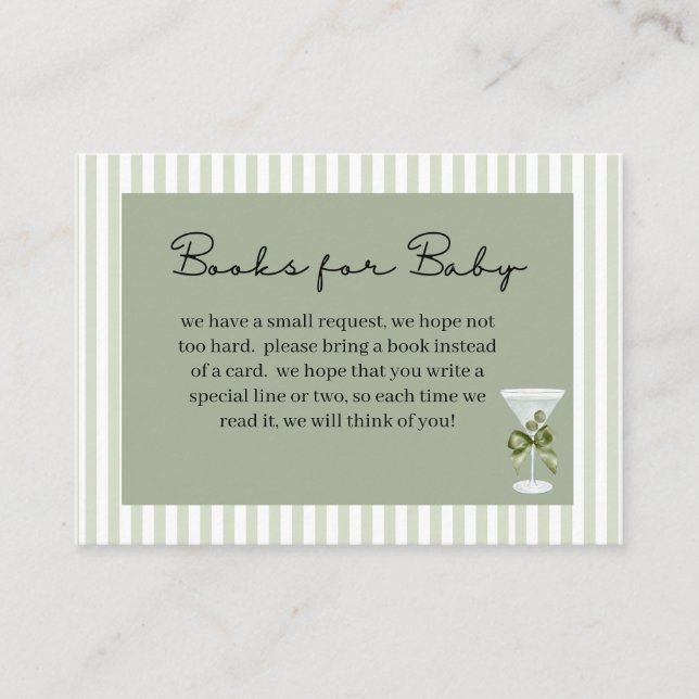 Cartão De Informações Baby Martini 'tini-one' Books for Baby (Frente)