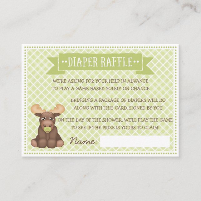Cartão De Informações Baby Moose Fralda Raffle (Frente)