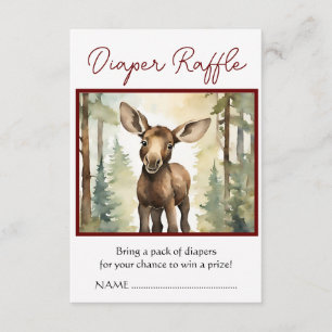 Cartão De Informações Baby Moose Neutral Fralda Raffle