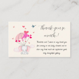 Cartão De Informações Baby Nelly Chá de fraldas Obrigado