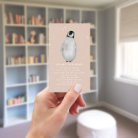 Baby Penguin Winter Pink Chá de fraldas Book Reque