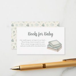 Cartão De Informações Baby Shower Books for Baby Request Card