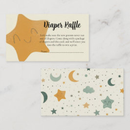 Cartão De Informações Baby Shower Diaper Raffle Card–Boho Stars & Moons