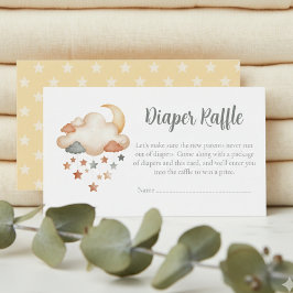 Cartão De Informações Baby Shower Diaper Raffle Card – Dreamy Stars