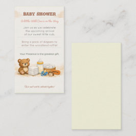 Cartão De Informações Baby Shower Invite | Woodland Diaper Raffle Card