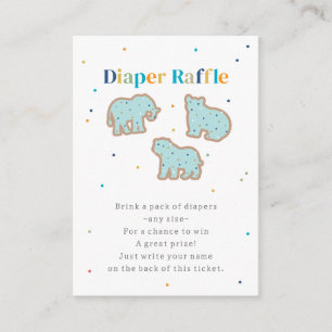 Cartão De Informações Baby Sprinkle Animal Cookies Fralda Raffle Blue
