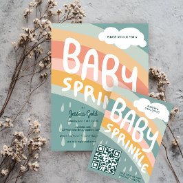 Cartão De Informações BABY SPRINKLE Clouds Rainbow Cute CÓDIGO QR Person
