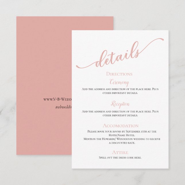 Cartão De Informações Baixar o casamento simples e moderno (Frente/Verso)