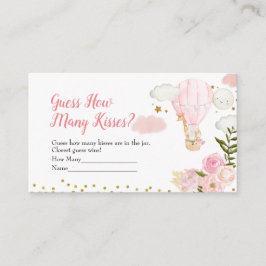 Cartão De Informações Balão de Ar Quente Rosa Imagina Quantos Jogo De Be