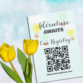 Cartão De Informações Balão de ar quente Sexo Chá de fraldas neutro