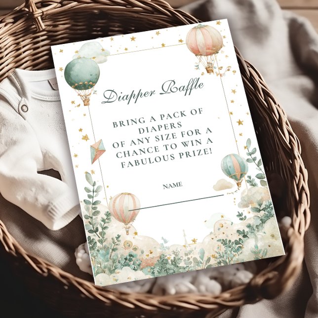 Cartão De Informações Balão de Ar Quente Whimsical Raffle (Criador carregado)