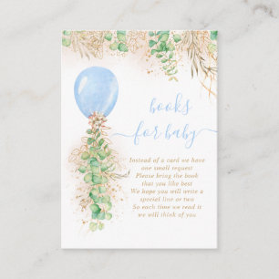 Cartão De Informações Balão-Menino Eucalyptus Dourado Glitbook Para Bebê