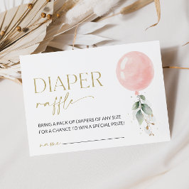 Cartão De Informações Balão Rosa, Eucalyptus, Greenerescência, Raffle Fr