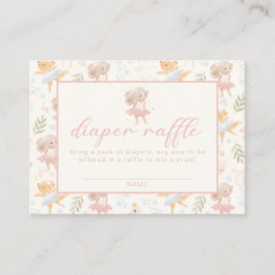Cartão De Informações Ballerina Mouse Tutu Excitou a Fralda Raffle