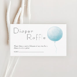 Cartão De Informações Balloon Baby Boy Shower Diaper Raffle Ticket