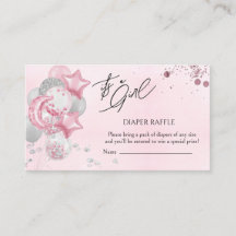 Balões Cor-de-Rosa em Aquarela É Menina Rifas de F