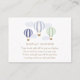 Cartão De Informações Balões de Ar Quente Azul Exibindo Carro do Gabinet