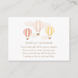 Cartão De Informações Balões de ar quente cor-de-rosa Exibir receptáculo