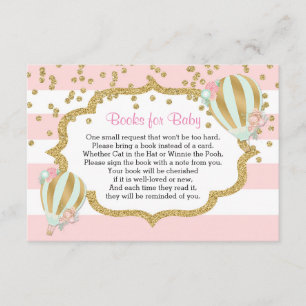 Cartão De Informações Balões de ar quente Livros para bebês trazem um li