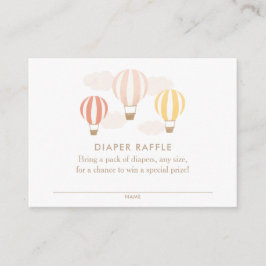 Cartão De Informações Balões de Ar Quente Rosa Fralda Bilhete de Raffle