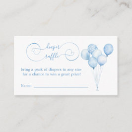 Cartão De Informações Balões de Fralda de Pastel Azul