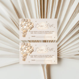 Cartão De Informações Balões de Urso Castanho Fralda Chá de fraldas Raff