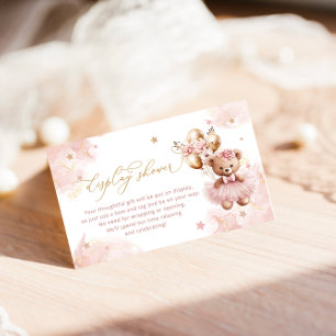 Cartão De Informações Balões de Urso de Corda-Justa Chá