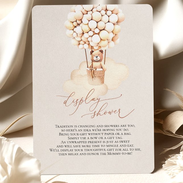 Cartão De Informações Balões de Urso Marrom Exibir Placa de Gabinete do  (Criador carregado)