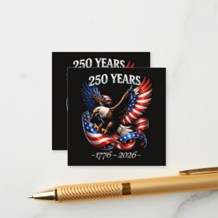 Cartão De Informações Bandeira Americana Águia de Aniversário de 250 Ano