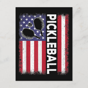 Cartão De Informações Bandeira Americana de Pickleball Amante de Pickleb