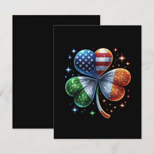 Cartão De Informações Bandeira americana irlandesa DIA DE SÃO PATRÍCIO