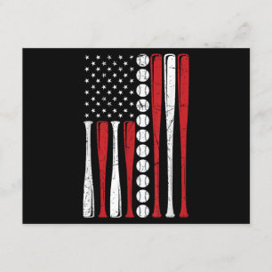 Cartão De Informações Bandeira Americana Vintage Baseball Bandeira 4 de 